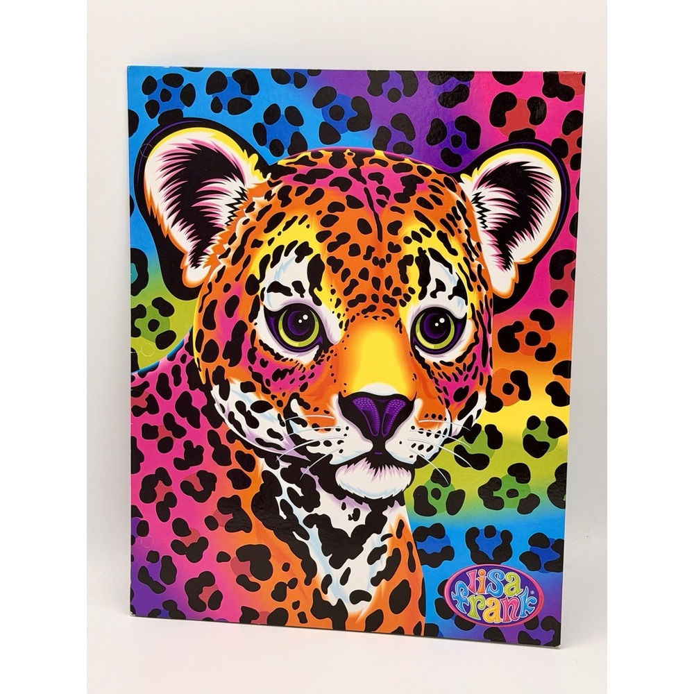 VINTAGE 2003 LISA FRANK HUNTER THE LEOPARD CUB POCKET FOLDER - UNPUNCHED!